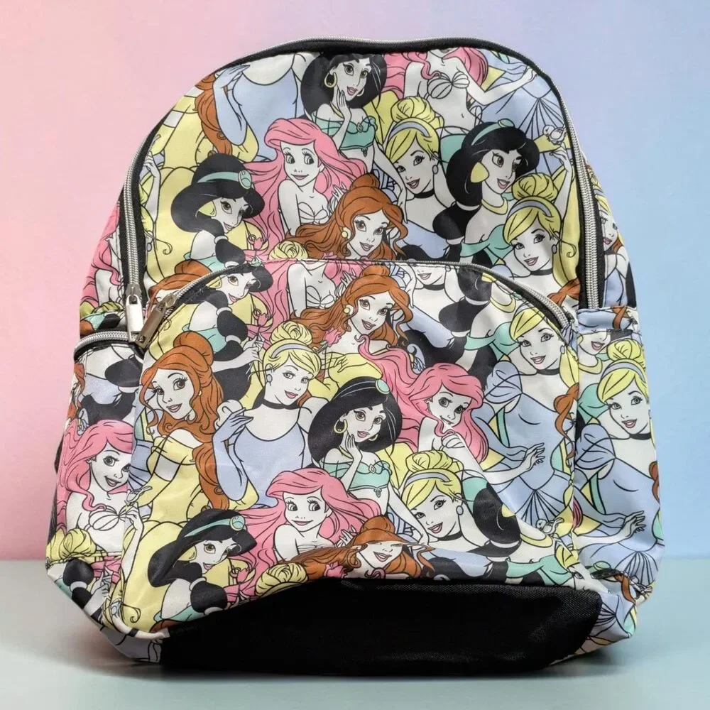 Disney Princess Backpack, Ariel Cinderella Belle Jasmine Girls School Backpack